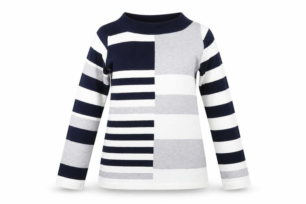 Bonmarché  Womens Blue Striped  Pullover Jumper Size XS