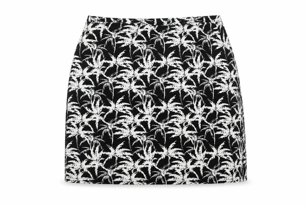 New Look Womens Black Geometric  Flare Skirt Size 12