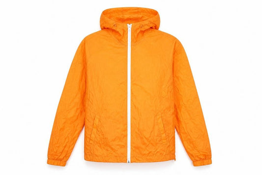Front view of Cedarwood State men’s orange jacket, size XS