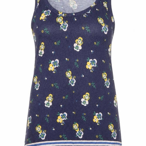 Dorothy Perkins Womens Blue Floral Jersey Basic Tank Size 8
