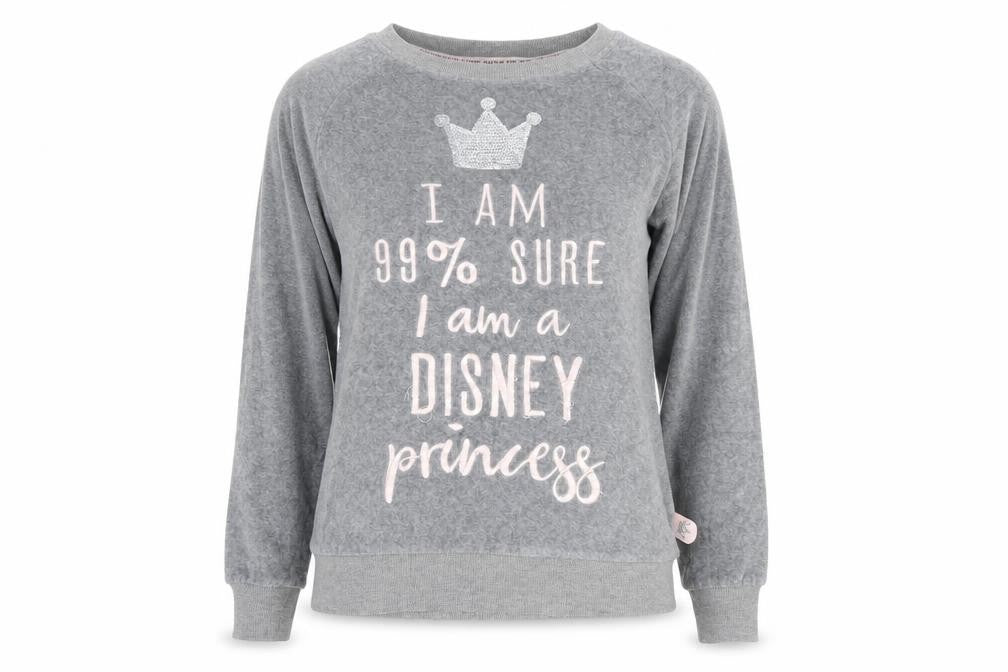 Disney Womens Grey Geometric  Top Pyjama Top Size S