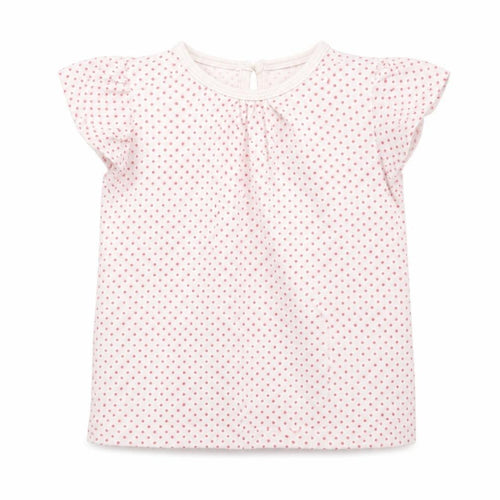 F&F Girls White Polka Dot  Basic T-Shirt Size 12-18 Months