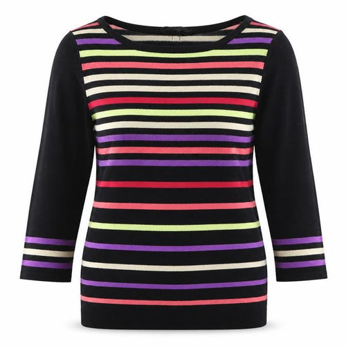 Coast Womens Black Striped  Cardigan Jumper Size 10