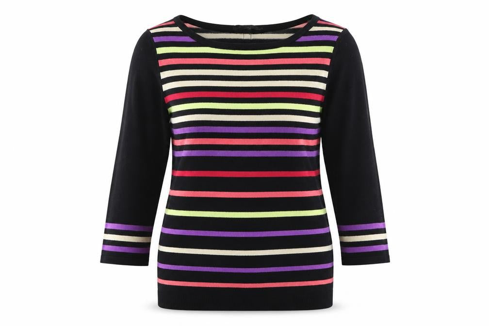 Coast Womens Black Striped  Cardigan Jumper Size 10