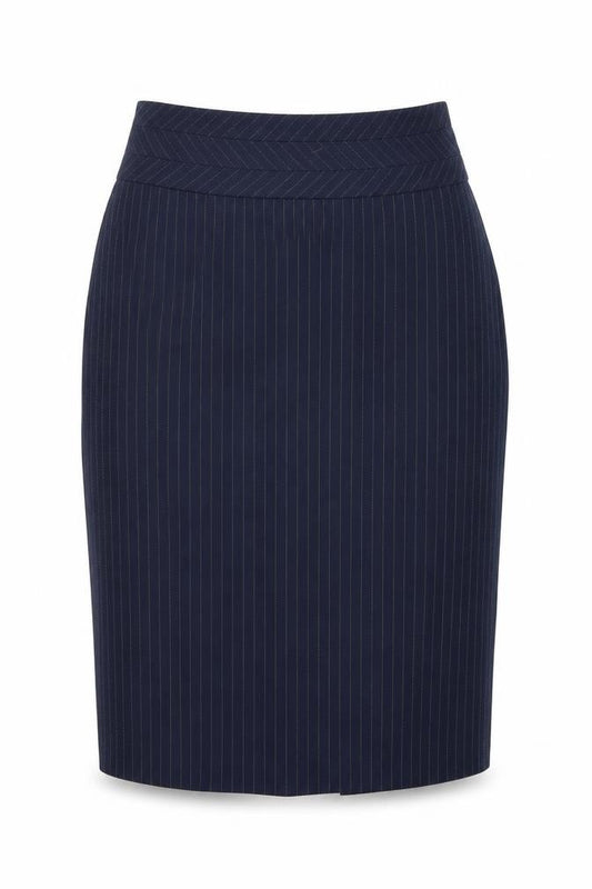 Front view of F&F women’s blue a-line skirt, size UK 10