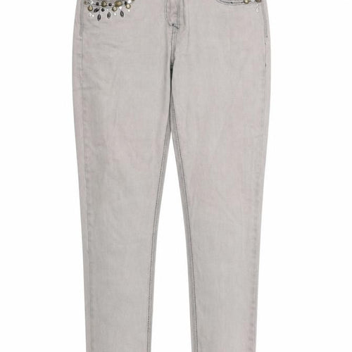 yesyes Womens Grey  Denim Straight Jeans Size 12 L24 in