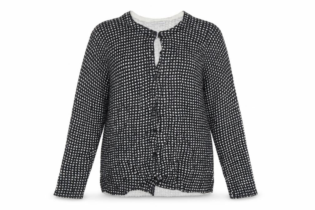 Croft & Barrow Womens Grey Polka Dot  Cardigan Jumper Size M