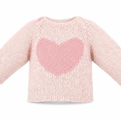 F&F Girls Pink  Knit Pullover Jumper Size 36 Months  - heart