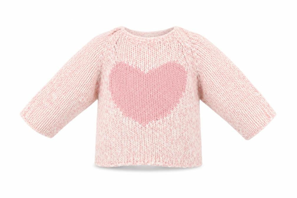F&F Girls Pink  Knit Pullover Jumper Size 36 Months  - heart