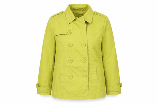 Front view of Debenhams women’s green jacket, size UK 16