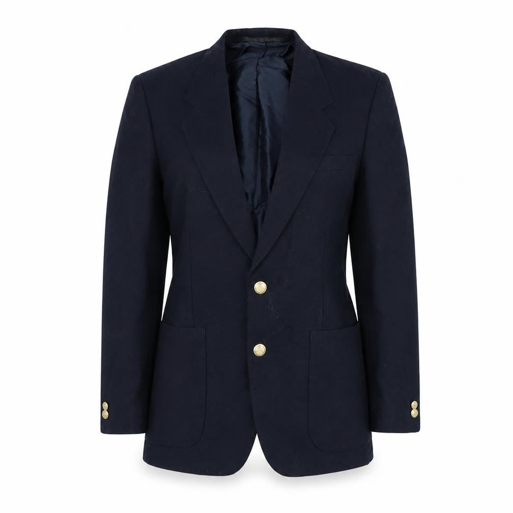 Front view of Preworn women’s blue jacket blazer, size UK 36, - shoulder pads