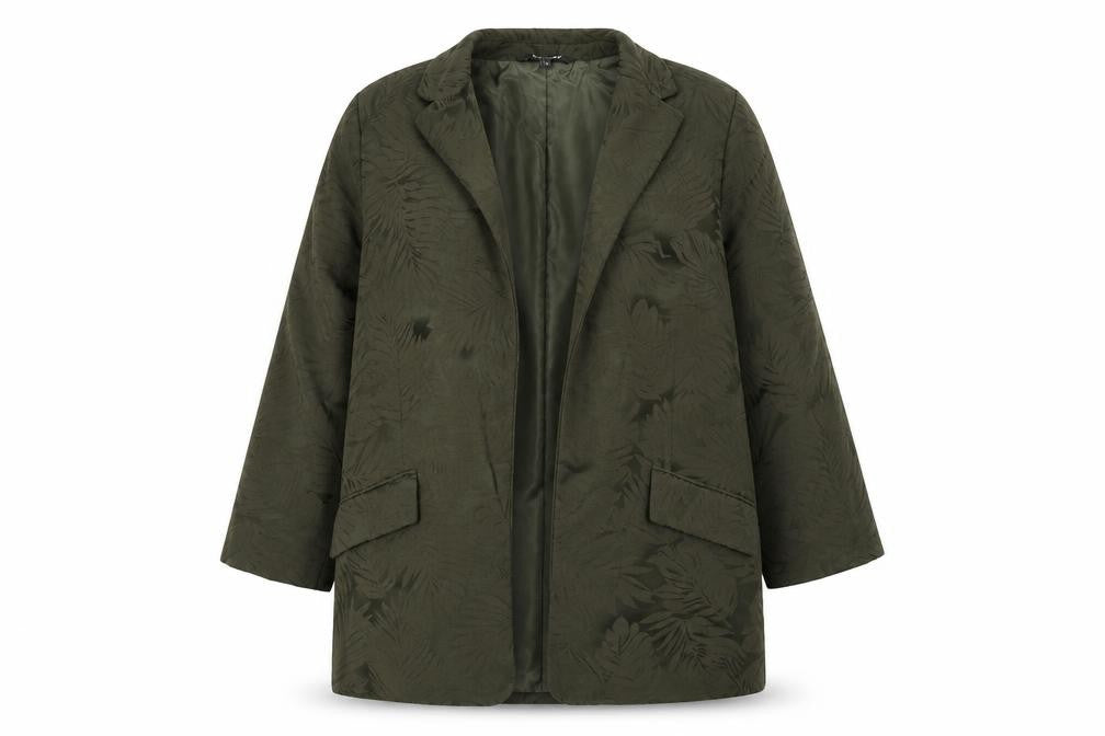 Bonmarché Womens Green Floral  Jacket  Size 16  - shoulder pads