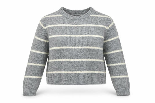 Front view of Divided women’s grey striped jumper, size M