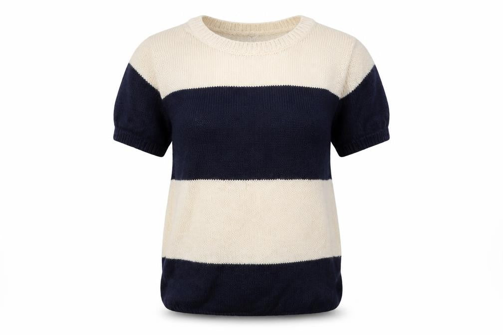 Gap Womens White Striped Knit Pullover Jumper Size S