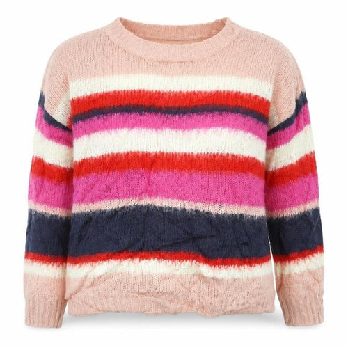 George Womens Pink Striped Knit Pullover Jumper Size 12