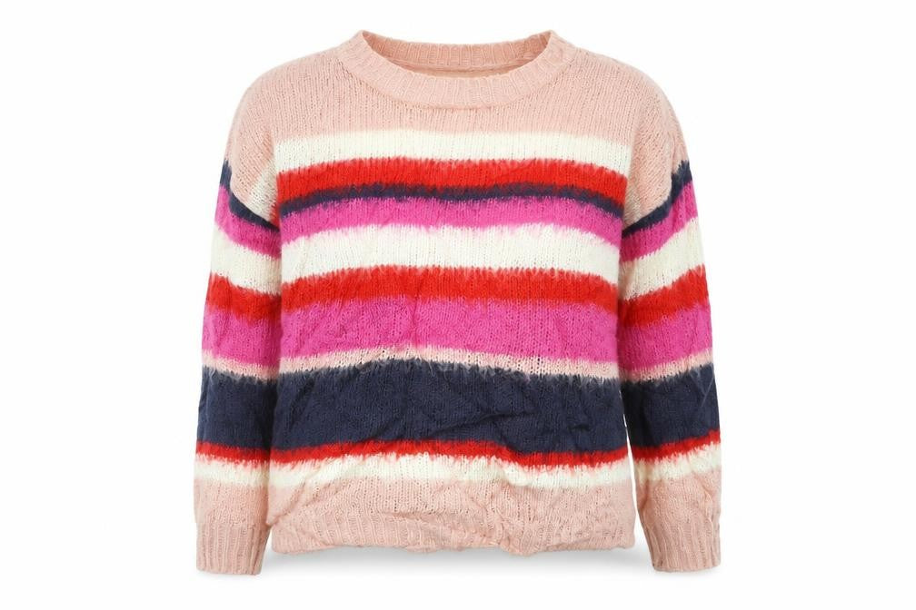 George Womens Pink Striped Knit Pullover Jumper Size 12