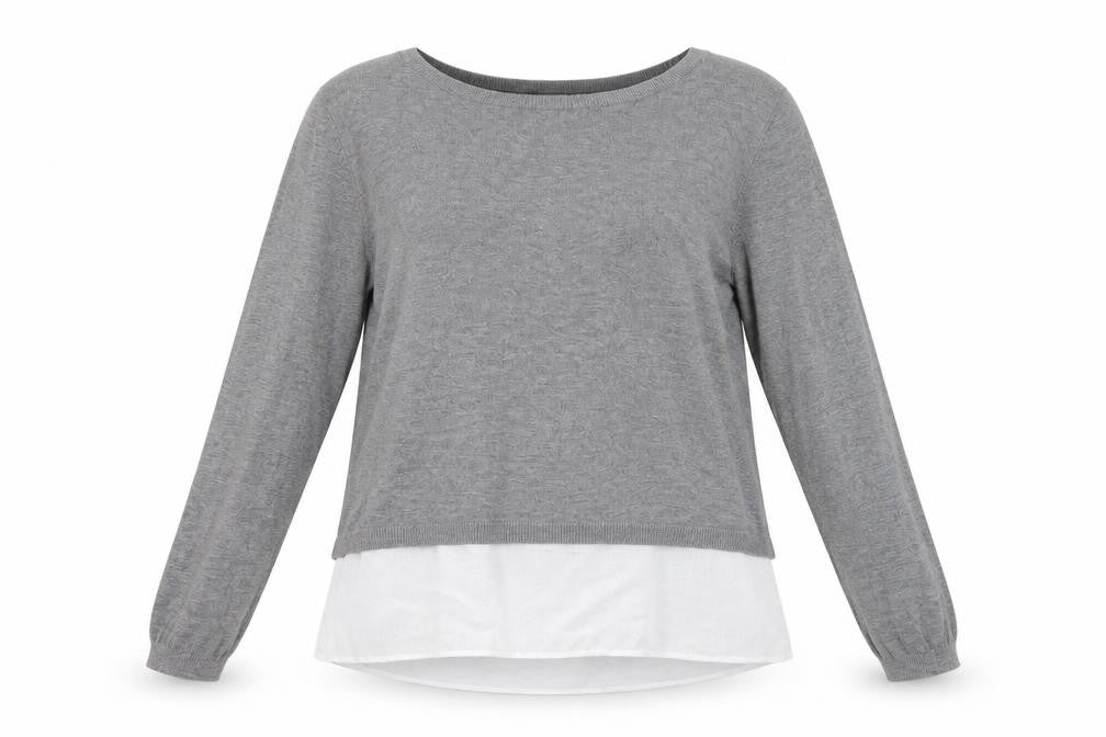 Front view of H&M women’s grey cardigan jumper, size M