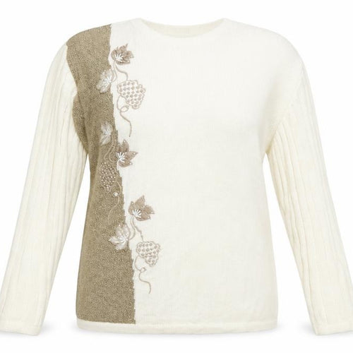 Better & Peter Allen Womens Beige Floral  Pullover Jumper One Size