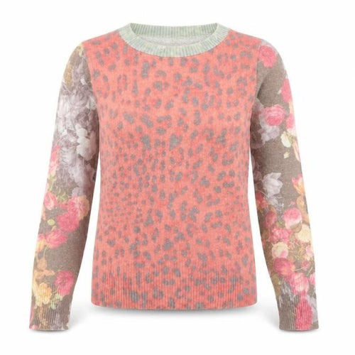 Evalinka Womens Pink Animal Print  Pullover Jumper Size 2