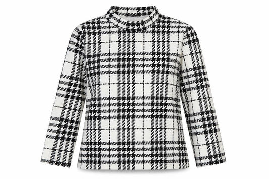 Front view of SHEIN women’s multicoloured check basic blouse, size M