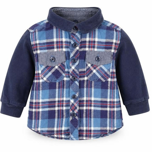 Matalan Boys Blue Plaid  Basic Dress Shirt Size 3-6 Months