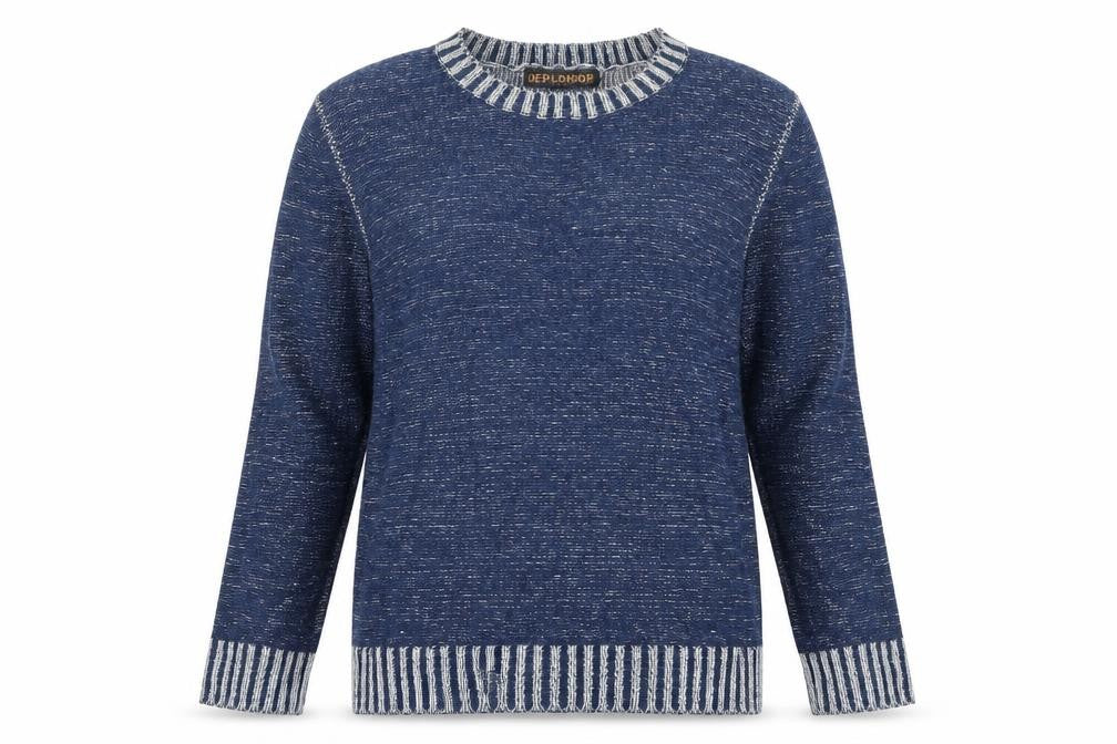 Front view of qed women’s blue jumper, size XL