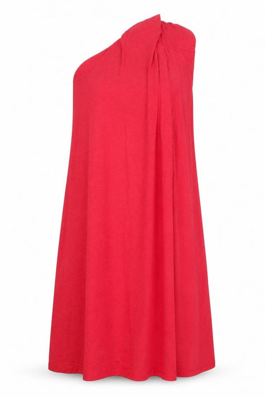 Front view of women’s red a-line, size UK 12