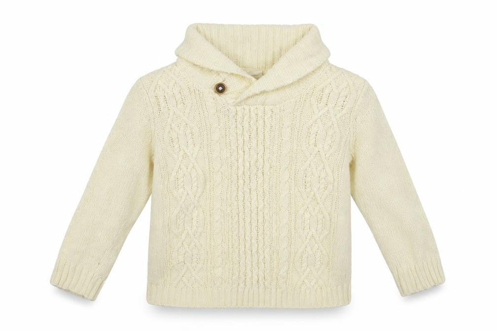 Front view of H&M White Animal Print jumper, size 12-18, Months