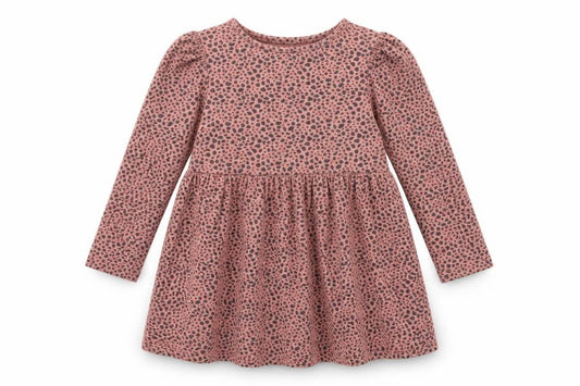 Front view of H&M girls’ pink animal print fit & flare size 2xs