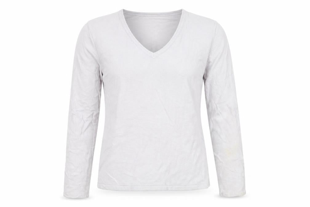 Front view of BHS women’s grey jersey t-shirt, size UK 14