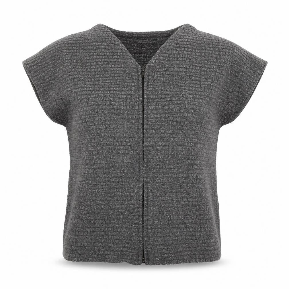 Front view of Replay women’s grey full zip jumper, size M