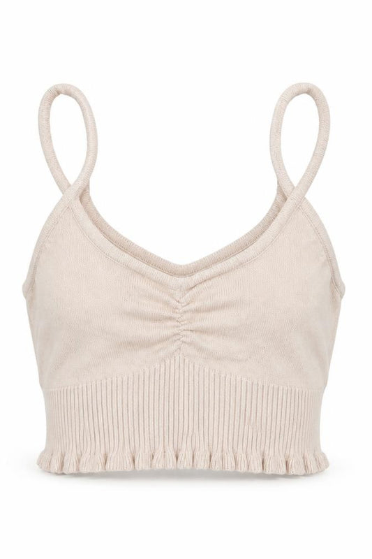 Front view of infataly girls’ pink cropped tank, size S