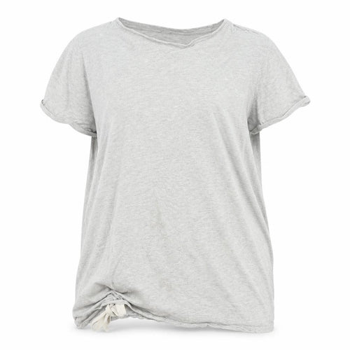 woman Womens Grey Colourblock  Basic T-Shirt Size 2XL  - Tie at front