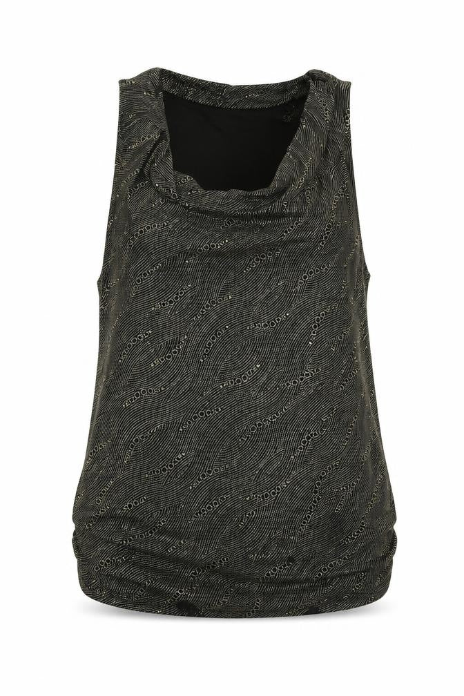 Front view of LG collection women’s gold colourblock basic t-shirt, size XL