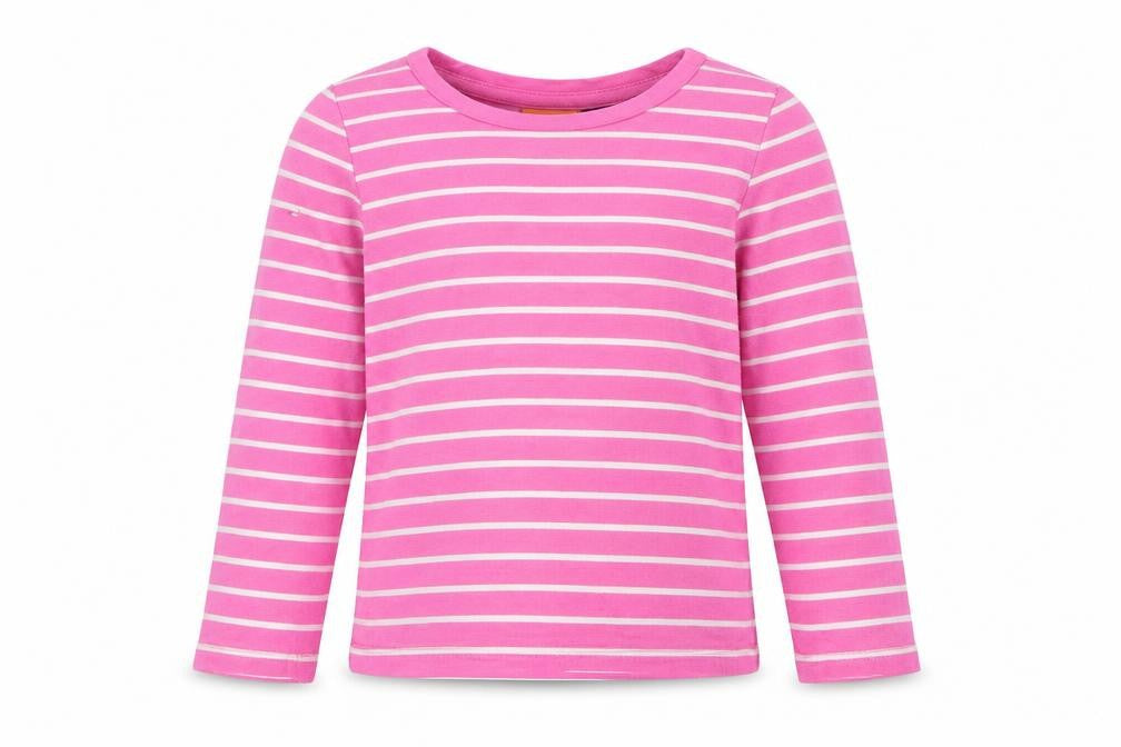 fun spirit Girls Pink Striped  Basic T-Shirt Size 4 Years