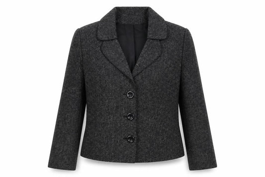Front view of Country Casuals women’s brown jacket blazer, size UK 12