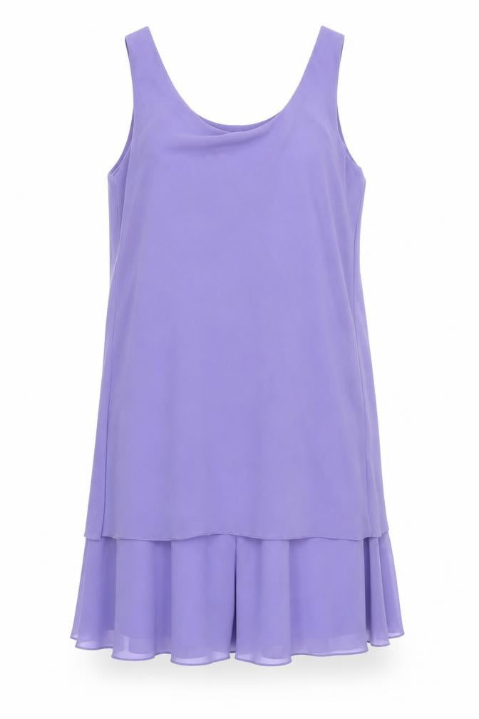 Front view of women’s purple shift, size L
