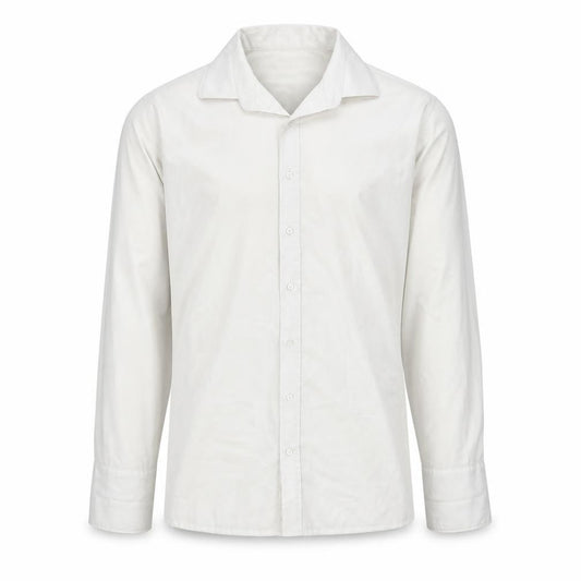 Front view of Collars and Cuffs men’s white button-up, size 16