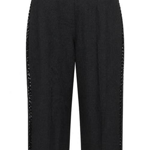 Preworn Womens Black  Canvas Capri Trousers Size L L24 in