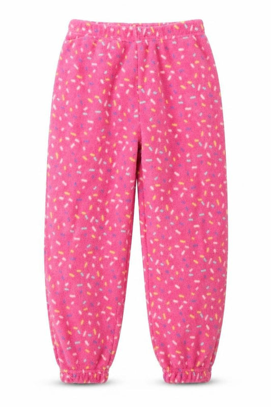 Front view of Just like you girls’ pink geometric capri pyjama pants, size 8-9, years