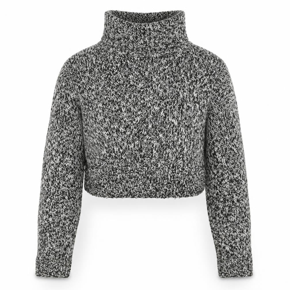 Front view of H&M women’s black knit jumper, size S