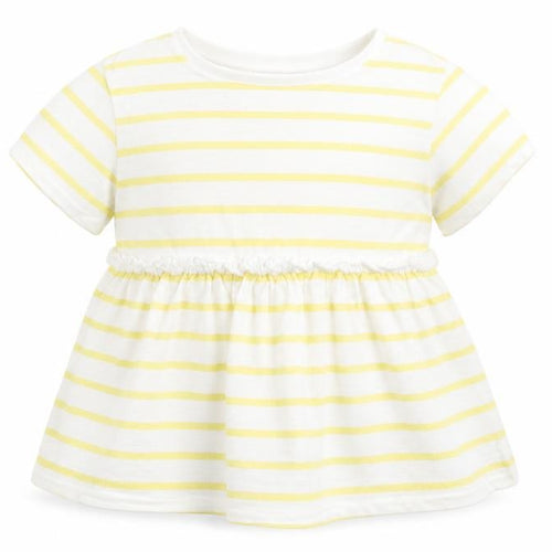 F&F Girls Yellow Striped  Basic T-Shirt Size 2-3 Years