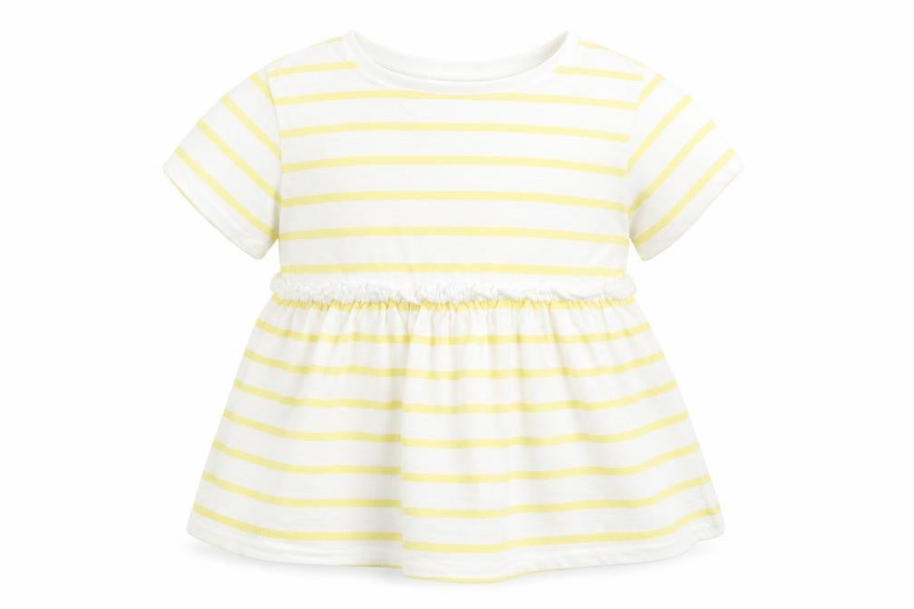 F&F Girls Yellow Striped  Basic T-Shirt Size 2-3 Years