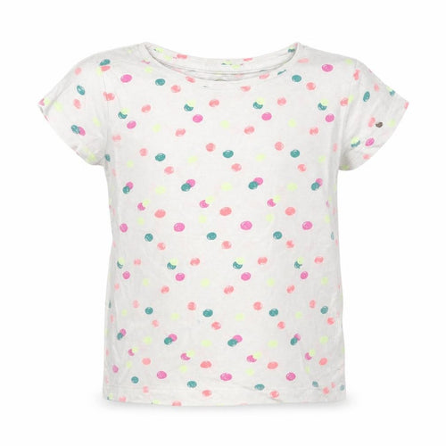Cool Club Girls White Spotted  Basic T-Shirt Size 6 Years