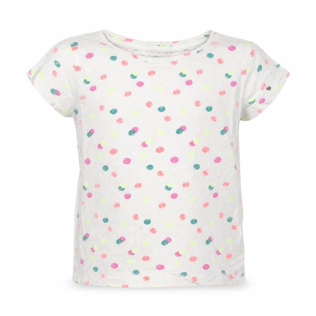 Cool Club Girls White Spotted  Basic T-Shirt Size 6 Years
