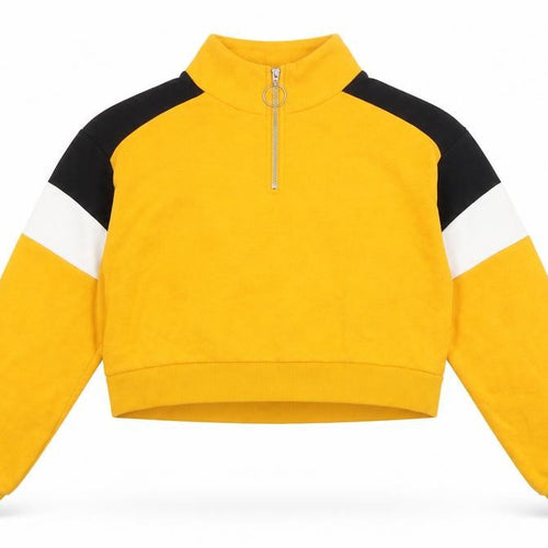 Divided Womens Yellow   Pullover Sweatshirt Size S