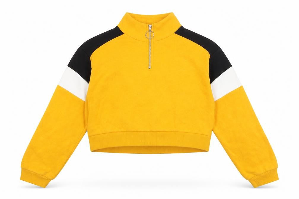 Divided Womens Yellow   Pullover Sweatshirt Size S