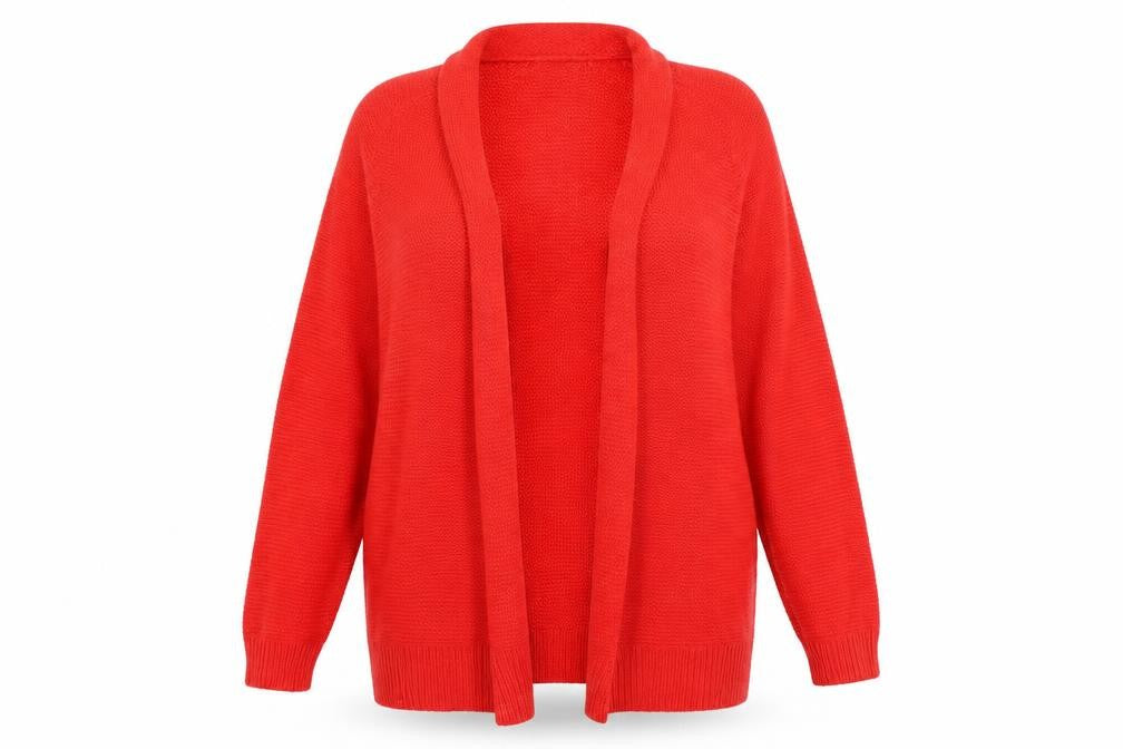 Front view of F&F women’s red wrap jumper, size UK 14