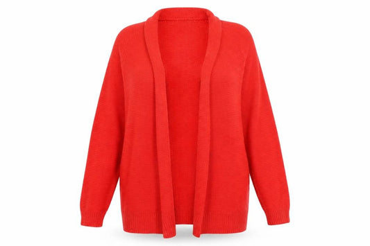 Front view of F&F women’s red wrap jumper, size UK 14