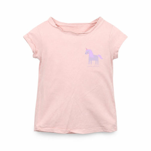 Front view of George girls’ pink basic t-shirt, size 2-3, years